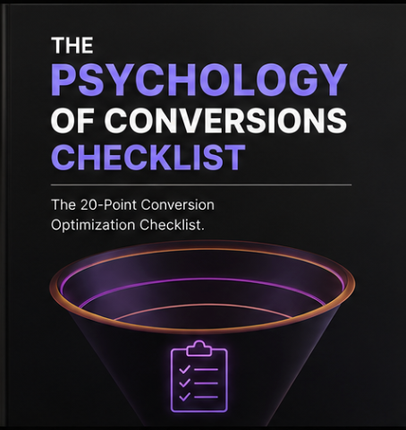 The Psychology of Conversions Checklist: 20-Point Optimization Guide with Funnel Visual